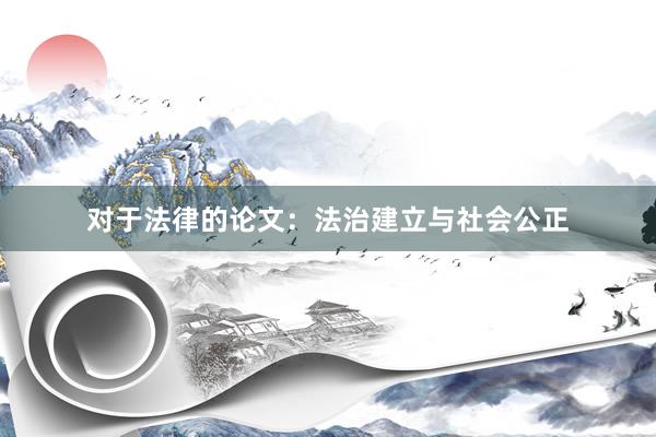 对于法律的论文：法治建立与社会公正